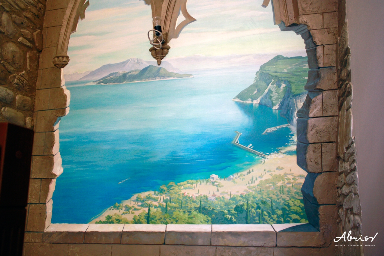 Роспись стен с видом на море
